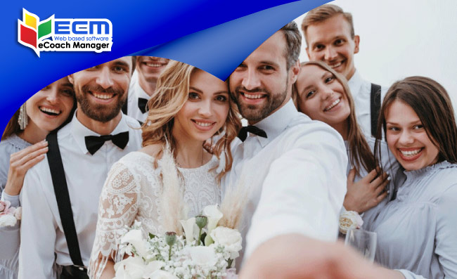 thumbnail wedding group posing together, weddings, wedding transport business practices