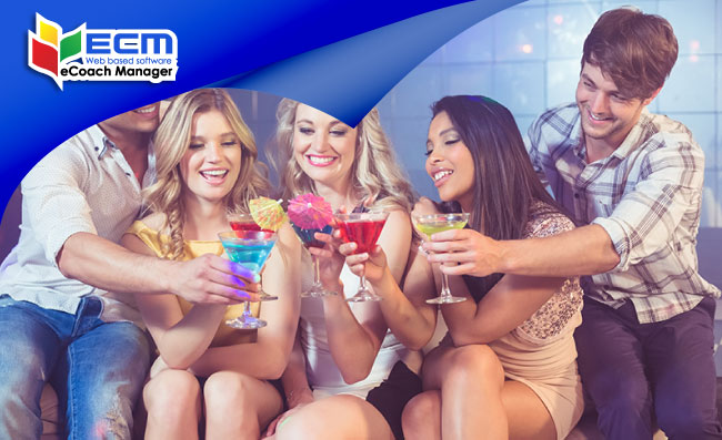 thumbnail partygoers drinking, events in the UK, safe transport marketing